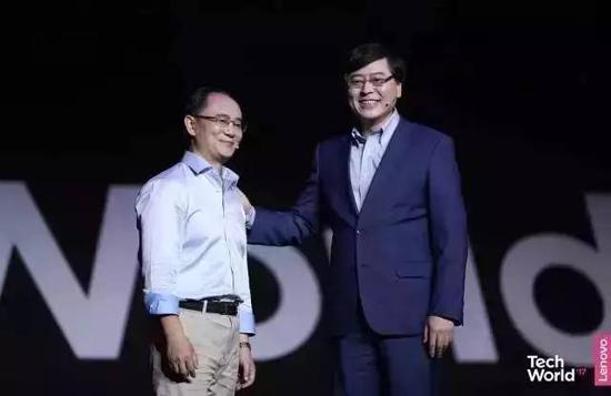 杨元庆(右)与芮勇