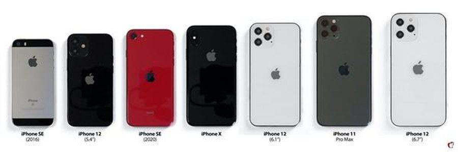 外媒爆料 iPhone12 尺寸给出历史机型大合照