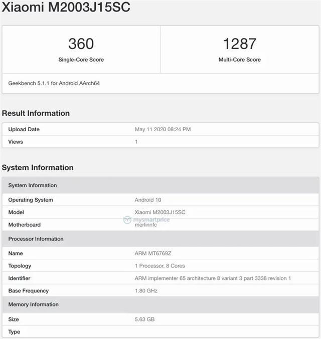 redmi10x跑分成绩曝光高配版或售999元