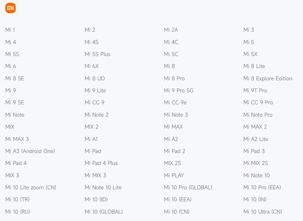 小米官方更新停止支持产品列表:小米 10、Redmi 9A 等机型在列-第2张图片-奈飞网 小米官方更新停止支持产品列表:小米 10、Redmi 9A 等机型在列-第2张图片-奈飞网