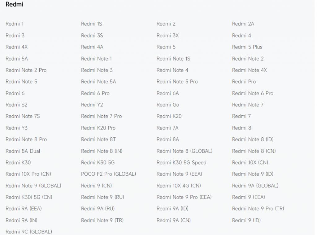 小米官方更新停止支持产品列表:小米 10、Redmi 9A 等机型在列-第3张图片-奈飞网 小米官方更新停止支持产品列表:小米 10、Redmi 9A 等机型在列-第3张图片-奈飞网