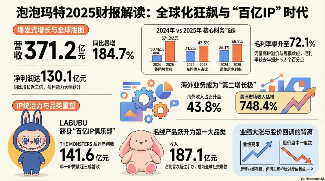 泡泡玛特2025年净利润同比暴增293%，但营收低于预期，股价下挫超15%