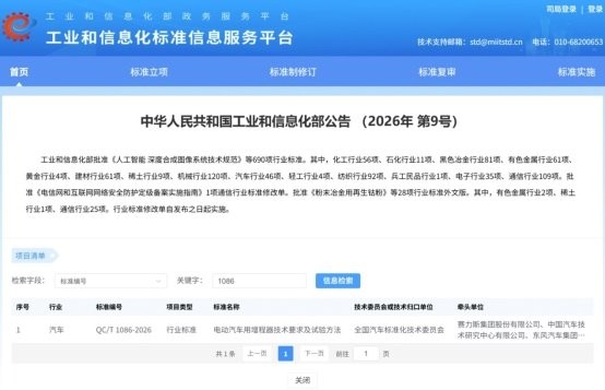增程技术迈入&ldquo;标准化2.0&rdquo;时代 赛力斯牵头定义行业新规则